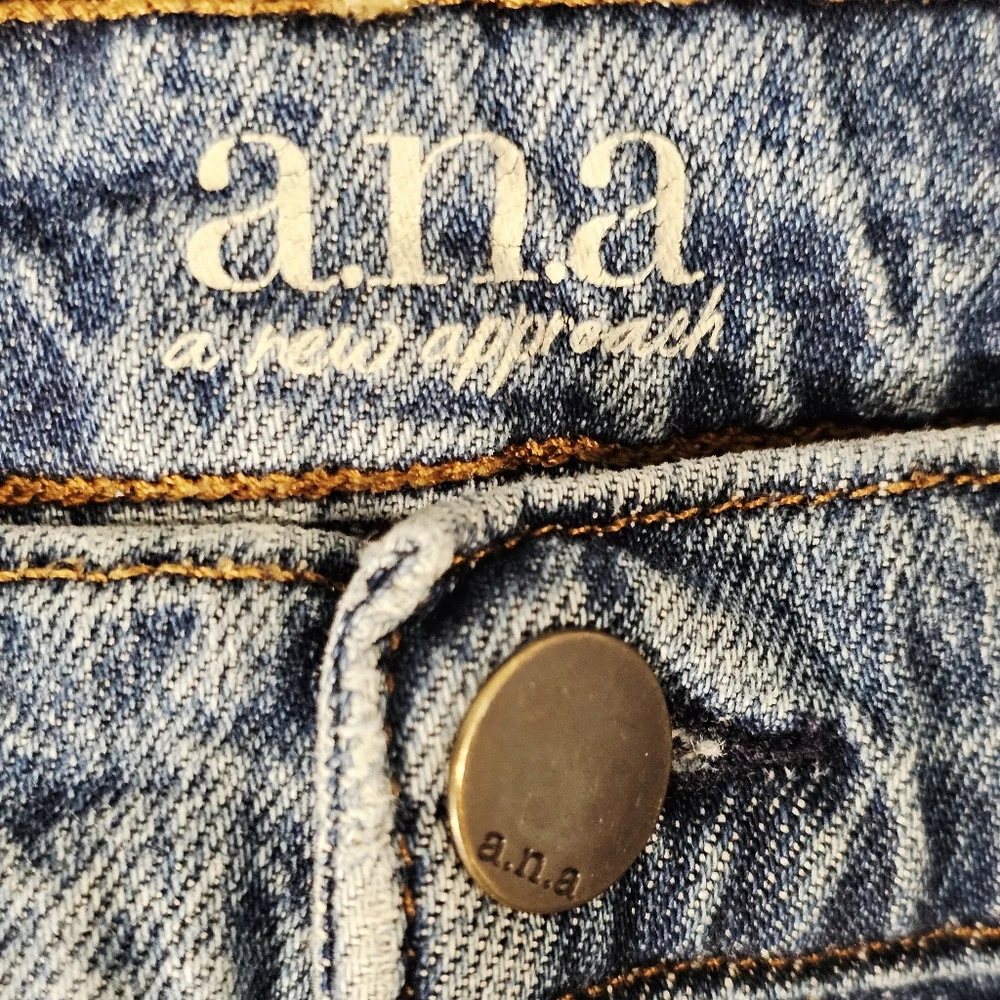 a.n.a. High Rise Denim Maxi Skirt Size 10 Modest Western Boho Prairie Jean Skirt - Picture 4 of 10